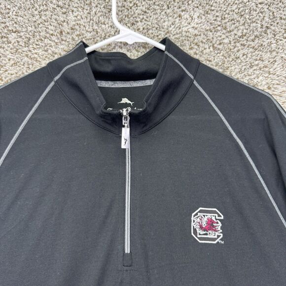 South Carolina Gamecocks Sweatshirt Mens XXL Black 1/4 Zip Pullover Tommy Bahama - Picture 2 of 16